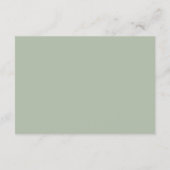 Sage Green Wedding Enclosure Card Informatiekaartje (Achterkant)
