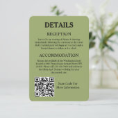 Sage Green Wedding Enclosure Card Set Informatiekaartje (Staand voorkant)