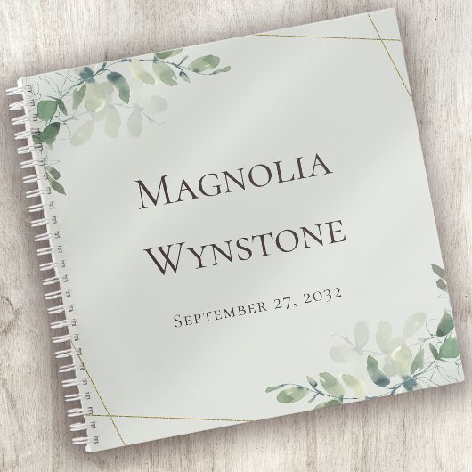 Sage Green Wedding Eucalyptus Greenery Guest Book Notitieboek