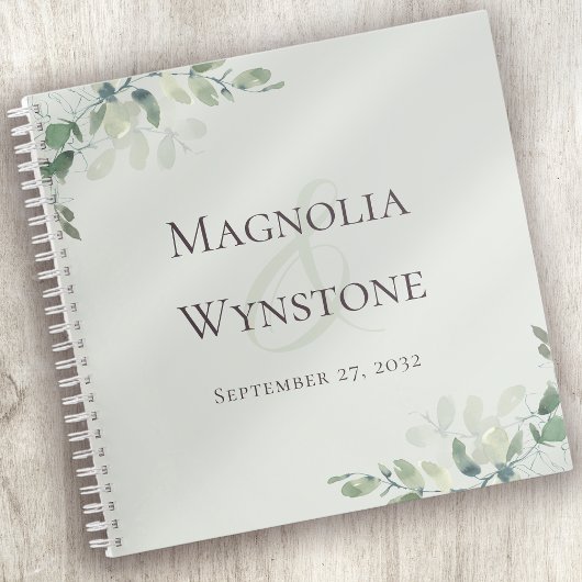 Sage Green Wedding Eucalyptus Greenery Guest Book Notitieboek