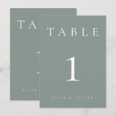 Sage Green Wedding / Evenement Tafelnummer (Voorkant / Achterkant)