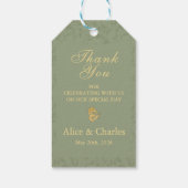 Sage Green Wedding Favoriet Label Cadeaulabel (Achterkant)
