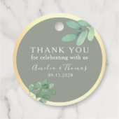 Sage Green Wedding Favoriet Label met groen (Achterkant)
