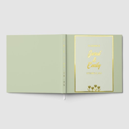 Sage Green Wedding Folie gastenboek (Volledig)