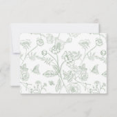 Sage Green Wedding Food Allergy Diet Restriction Kaart (Achterkant)