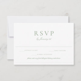 Sage Green Wedding Food Allergy Diet Restriction Kaart