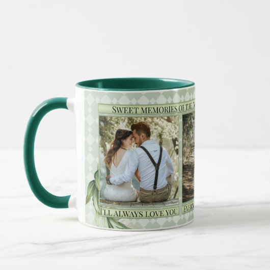 Sage Green Wedding Foto Mok (Links)