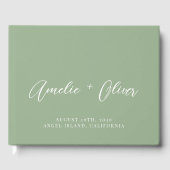 Sage Green Wedding Guest Book Gastenboek (Voorkant)