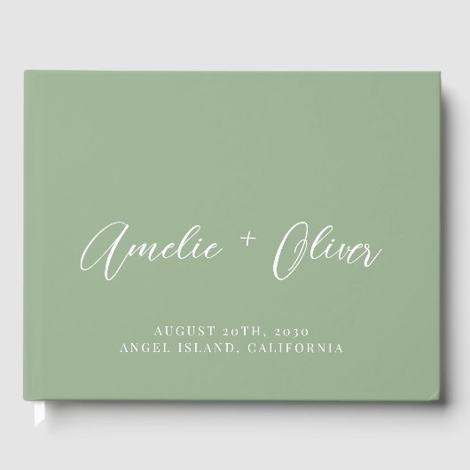 Sage Green Wedding Guest Book Gastenboek (Voorkant)