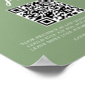 Sage Green Wedding Honeymoon Fund QR-code Poster (Hoek)