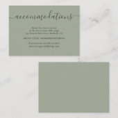 Sage Green Wedding Hotel Accommodatie Kaarten (Voorkant / Achterkant)