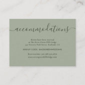 Sage Green Wedding Hotel Accommodatie Kaarten (Voorkant)
