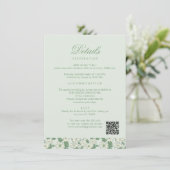 Sage Green Wedding Information Card Informatiekaartje (Staand voorkant)
