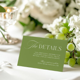 Sage Green Wedding Information Enclosure Kaart
