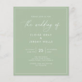 Sage Green Wedding Invitation (Voorkant)