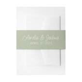 Sage Green Wedding Invitation Belly Band Uitnodigingen Wikkel (Voorkant Voorbeeld)