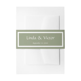 Sage Green wedding invitation belly band Uitnodigingen Wikkel