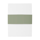 Sage Green wedding invitation belly band Uitnodigingen Wikkel (Achterkant Voorbeeld)