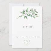 Sage Green Wedding Invitation | Elegant Botanical  Kaart (Achterkant)