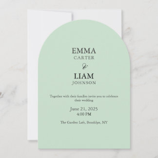 Sage Green Wedding Invitation Minimal Elegant Kaart