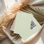 Sage Green Wedding Invitation QR-code Kaart