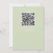 Sage Green Wedding Invitation QR-code Kaart (Achterkant)
