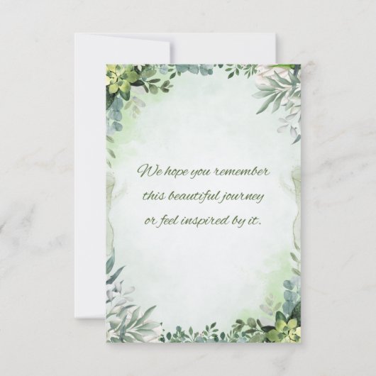 Sage Green Wedding Invitation Sjabloon Bewerkbaar Kaart (Achterkant)