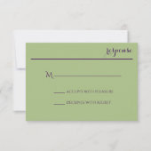 Sage Green Wedding Invite Response Kaart (Voorkant)
