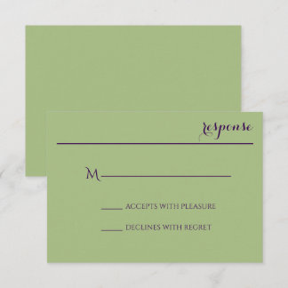 Sage Green Wedding Invite Response Kaart