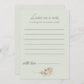 Sage Green Wedding Keepsake Insert Notitiekaartje (Voorkant / Achterkant)