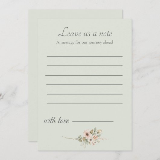 Sage Green Wedding Keepsake Insert Notitiekaartje (Voorkant / Achterkant)