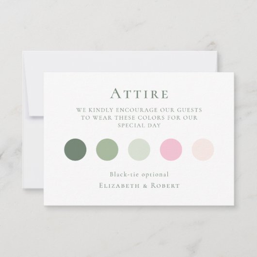 Sage Green Wedding Kleding Gast Jurk Code Kaart (Voorkant)