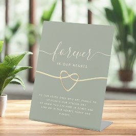 Sage Green Wedding Memorial Tafel Teken Reclamebord Met Voetstuk