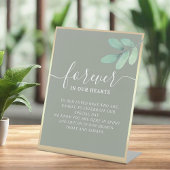Sage Green Wedding Memorial Tafel Teken Reclamebord Met Voetstuk