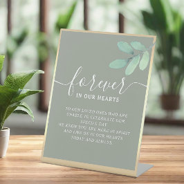 Sage Green Wedding Memorial Tafel Teken Reclamebord Met Voetstuk
