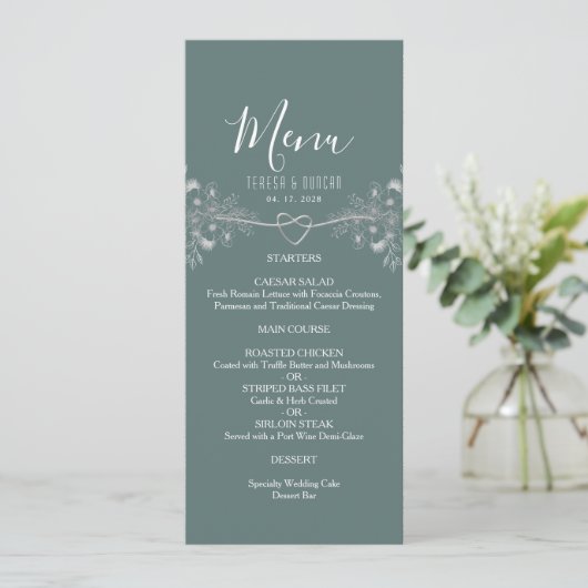 Sage Green Wedding Menu (Staand voorkant)