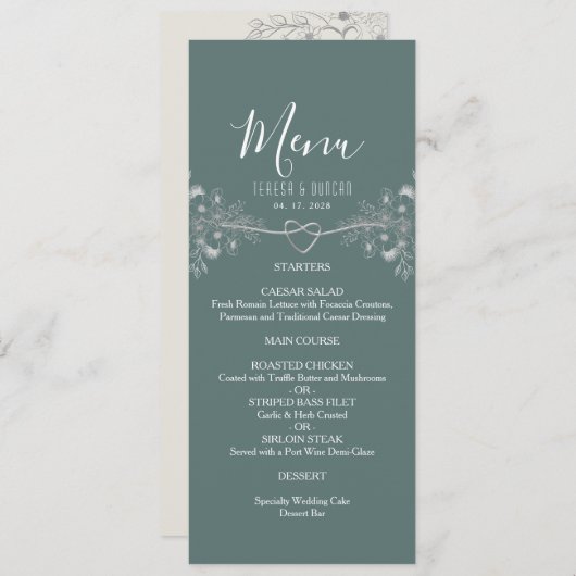 Sage Green Wedding Menu (Voorkant / Achterkant)