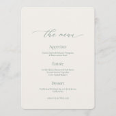 Sage Green Wedding Menu Card – Double Sided Kaart (Voorkant)