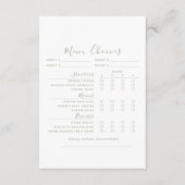 Sage Green Wedding Menu Choice Kaart (Voorkant)