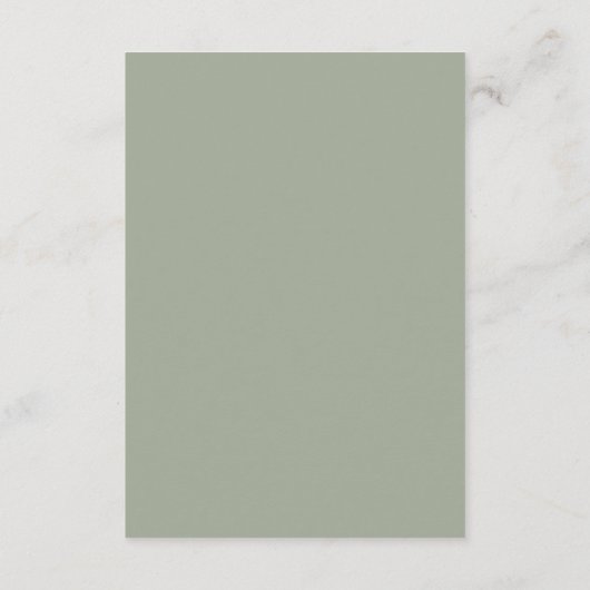 Sage Green Wedding Menu Choice Kaart (Achterkant)