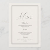 Sage Green Wedding Menu | Elegant Ivory Floral  Kaart (Voorkant)