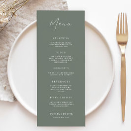 Sage Green Wedding Menu Kaarten Sjabloon