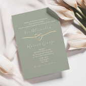 Sage Green Wedding met Gouden Touw Hart Kaart