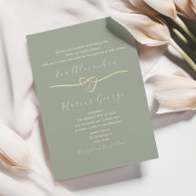 Sage Green Wedding met Gouden Touw Hart