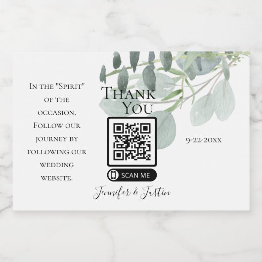 Sage Green Wedding Mini Alcohol Wedding Favors Likeurfles Etiket (Enkel label)