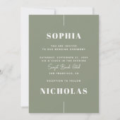 Sage Green Wedding - Minimalistische foto en QR-co Kaart (Voorkant)