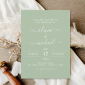 Sage Green Wedding Modern Typografie Kaart