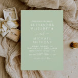 Sage Green Wedding Modern Typography Invitation Kaart<br><div class="desc">Sage Green Wedding Spring of Summer Wedding Invitations - bevat prachtige en elegante scripttypografie met een moderne,  eenvoudige en klassieke kleur voor de speciale dag van de bruiloft.</div>