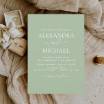 Sage Green Wedding Modern Typography Invitation Kaart<br><div class="desc">Sage Green Wedding Spring of Summer Wedding Invitations - bevat prachtige en elegante scripttypografie met een moderne,  eenvoudige en klassieke kleur voor de speciale dag van de bruiloft.</div>