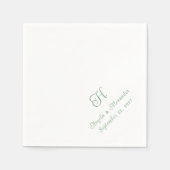 Sage Green Wedding Monogram Script Servet (Voorkant)